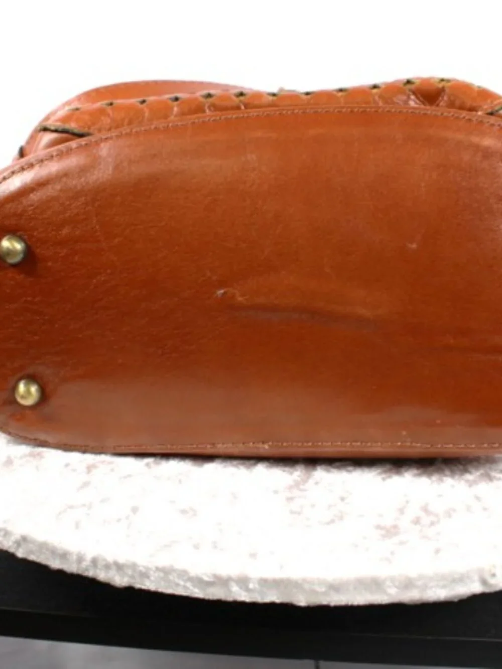 Patricia Nash Cognac Leather Bucket Crossbody Bag, Coin Purse + Duster